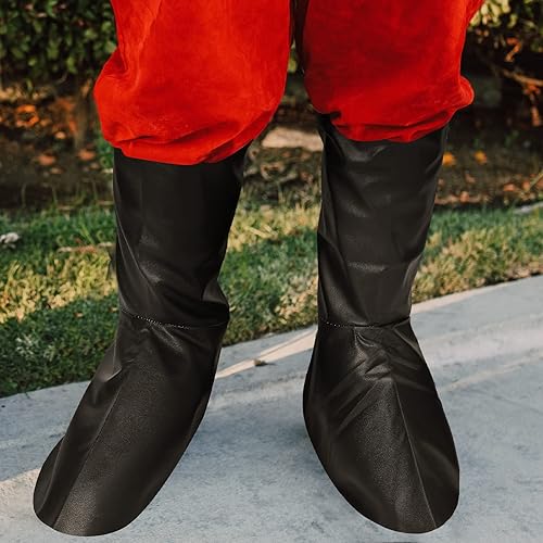 Miniatura 7 de Eurzom 6 piezas de accesorios de disfraz de Papá Noel de Navidad para hombres, cinturón de Papá Noel, sombrero de barba blanca, botas, guantes