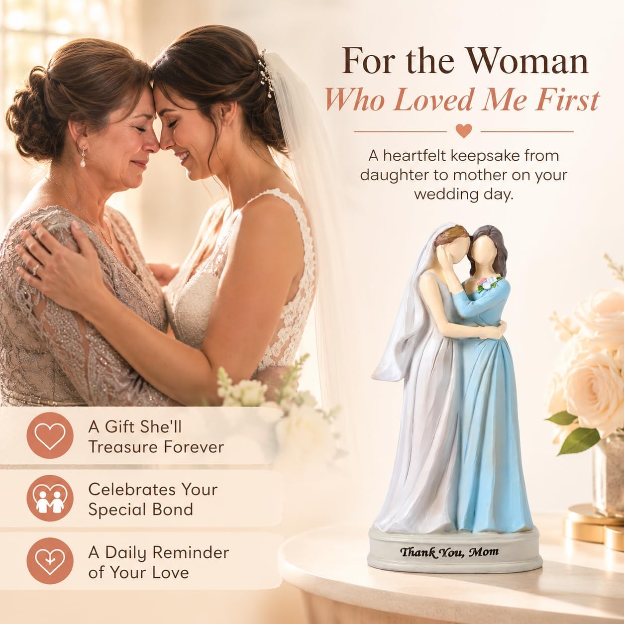 Mother of the Bride Gifts, Bride and Mother Keepsake Figurine image 2