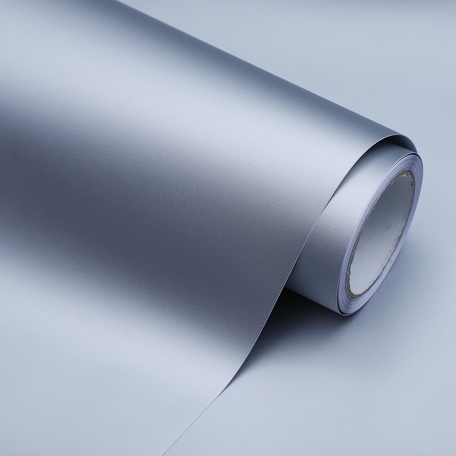 Pahylik Matt Self-Adhesive Furniture Film & Wallpaper, Silver Grey, PVC Material, Abrasion-Resistant & Waterproof, Suitable for Furniture, Kitchen Cabinets and Much More, 40 cm x 300 cm
