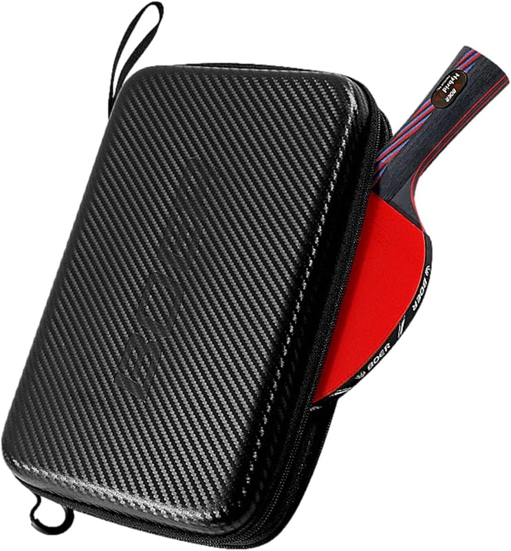 Hard Table Tennis Racket Case, Waterproof, 29 * 19.5 * 5cm, Black, 2 Paddles & Multiple Balls