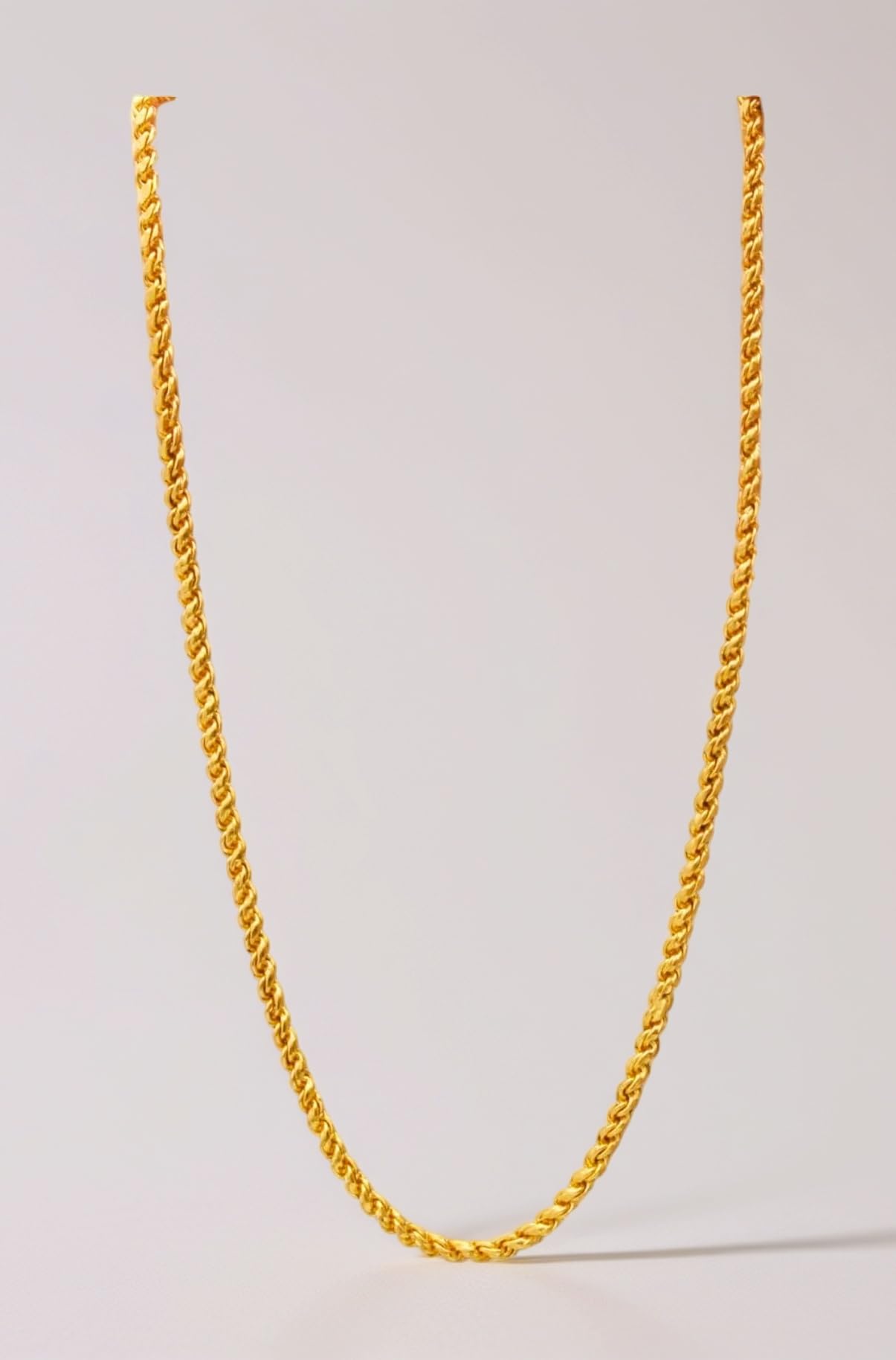 Womens 30 Inch Long One Gram Gold Plated Rope Or Kodi Pipe Design 100% Damage Free And Long Lasting Polish Chain