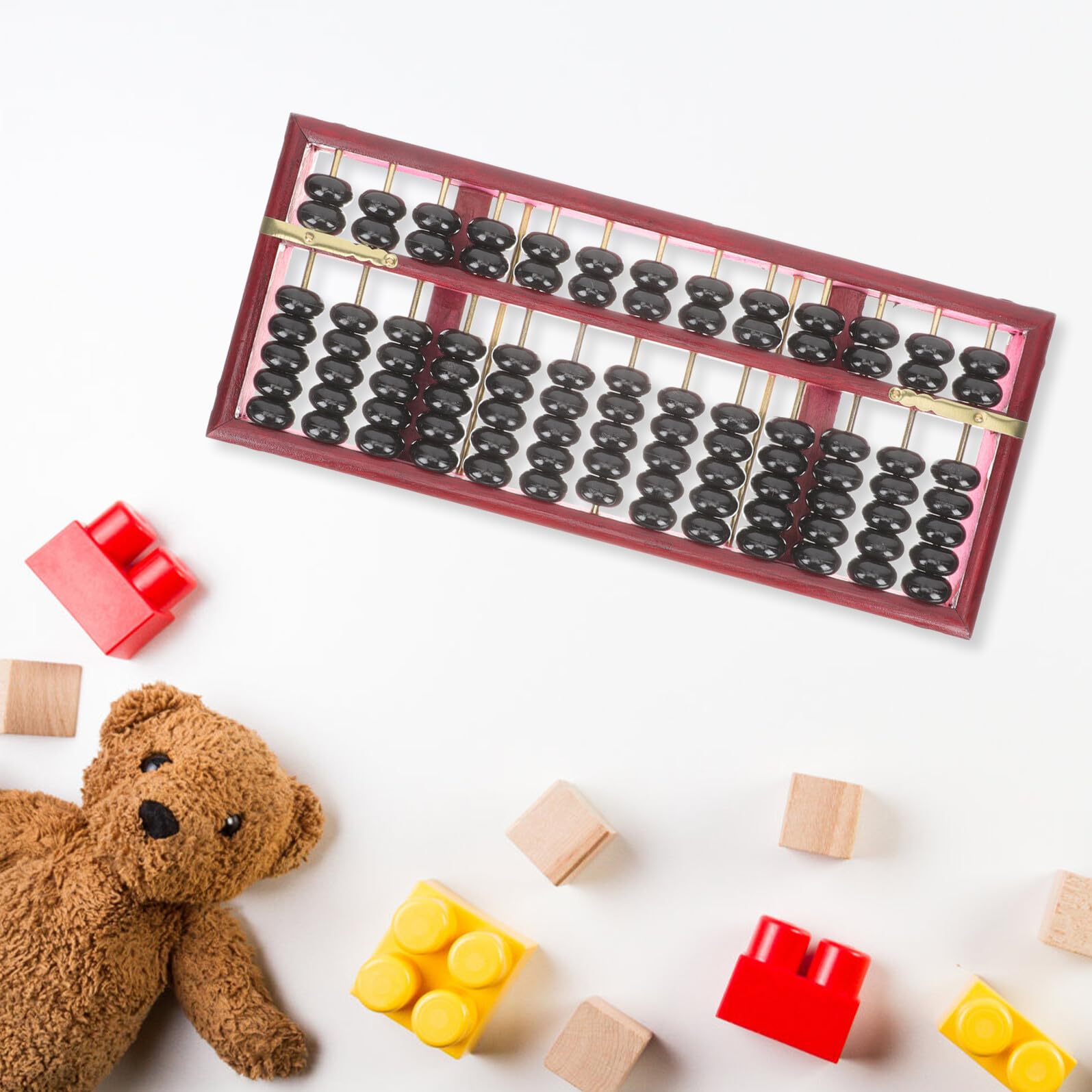 Ábaco Retro 13 Columnas 7 Cuentas para Niños, Madera E Hierro