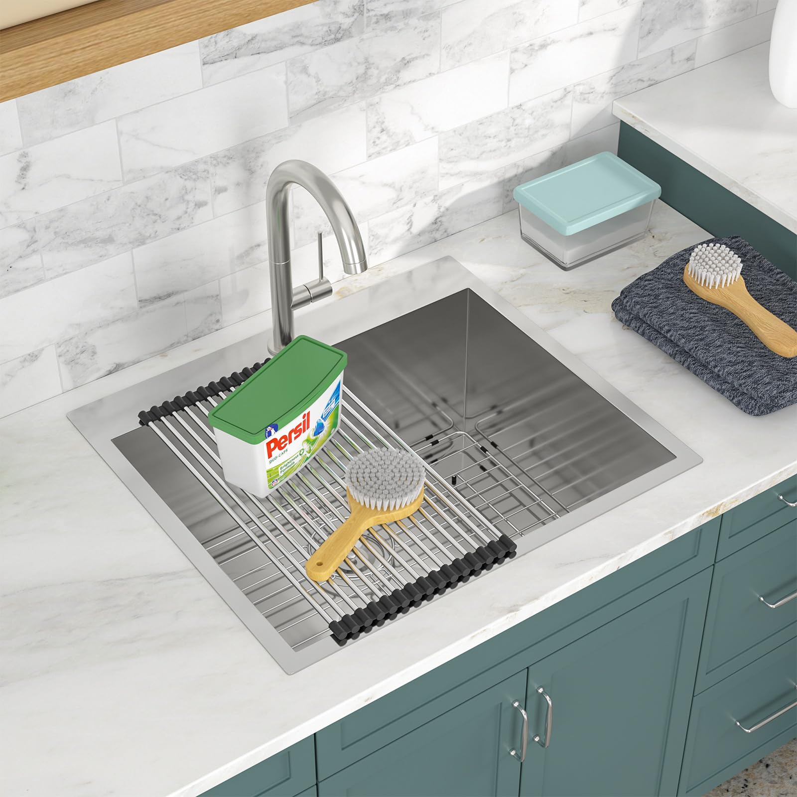その他 Sank-Latte Dcolora 22x22 Inch 16 Gauge Drop In Laundry Room Sink