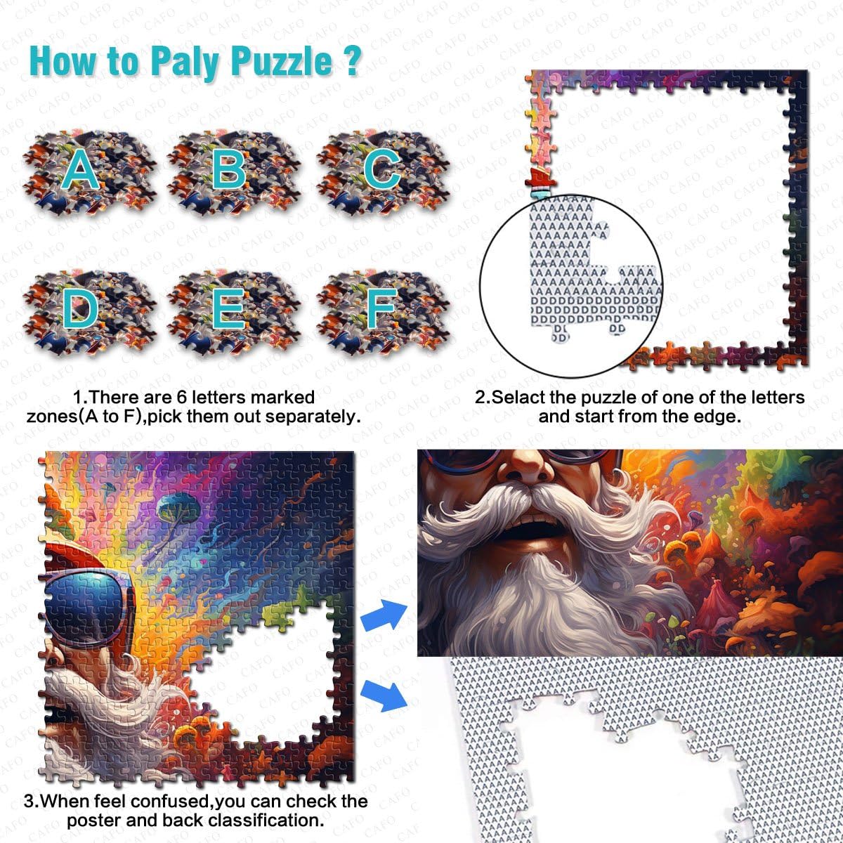Puzzle 2000 pezzi per adulti, Gioco di Vecchio Uomo colorato, Giocattoli Famiglia, Regalo con Poster Abbinato e Foglia di Domande e Risposte 27,56 "x 39,37" I 14 Anni