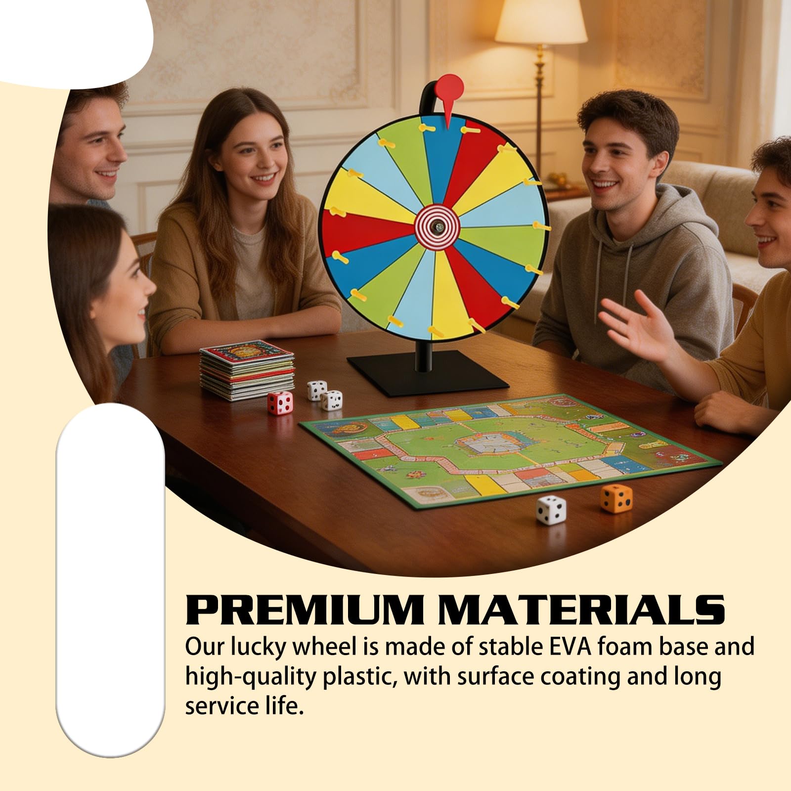 Glücksrad Zum Drehen Farbe, 30cm Glücksrad Zum Selbstgestalten, 15 Slots Glücksrads Mit Metallständer, Tischplatte Rouletterad Mit Radiergummi Und Markierstift Für Spiel, Party-Event