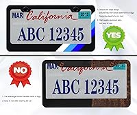 Vista 3 de Marco de matrícula de aluminio tricolor de 3 colores compatible con vehículo Toyota, camión, remolque, SUV. (Blanco Azul-01)