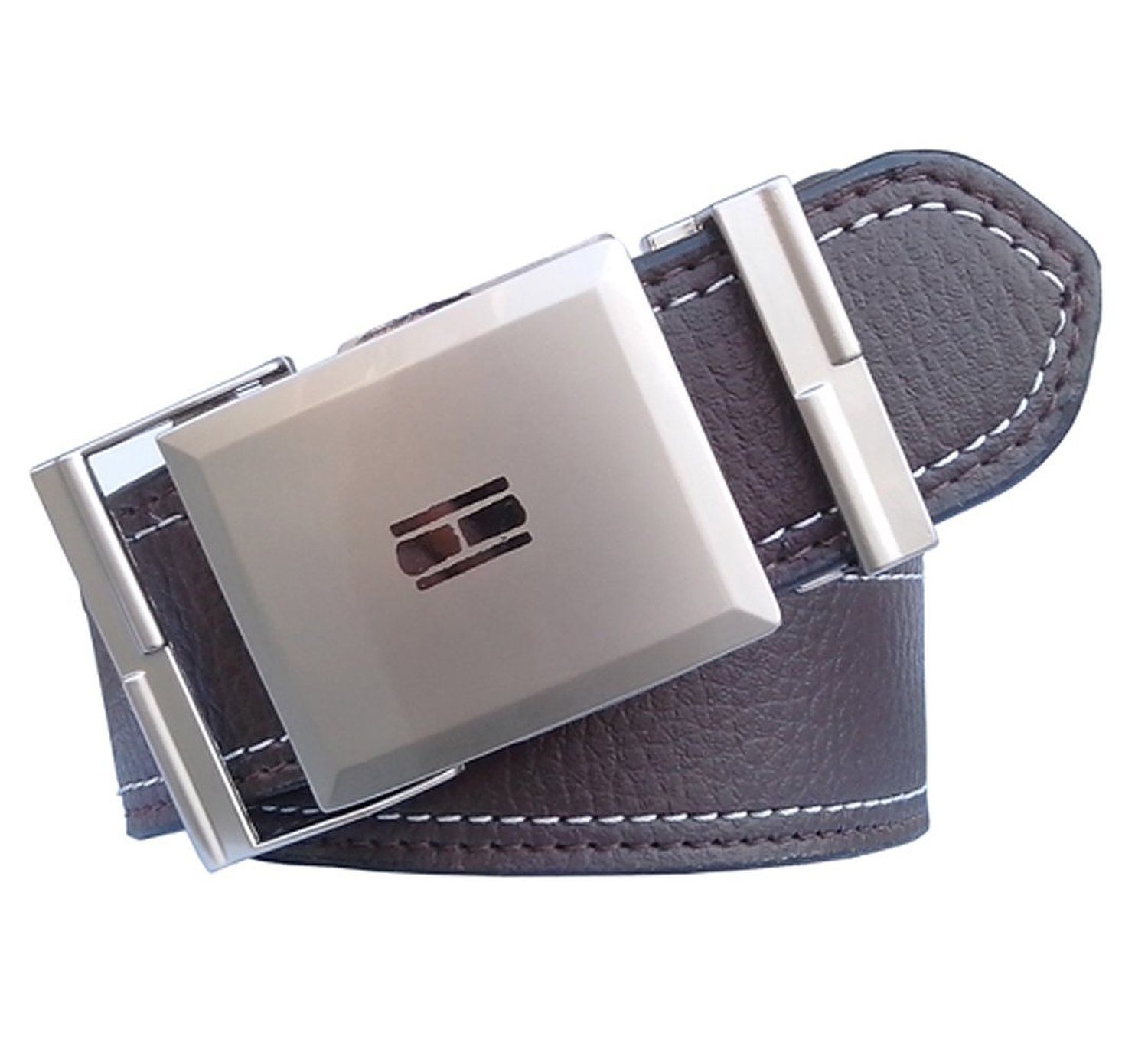 sunshopping men's brown auto lock synthetic leather belt (ksk30B)-picture-23