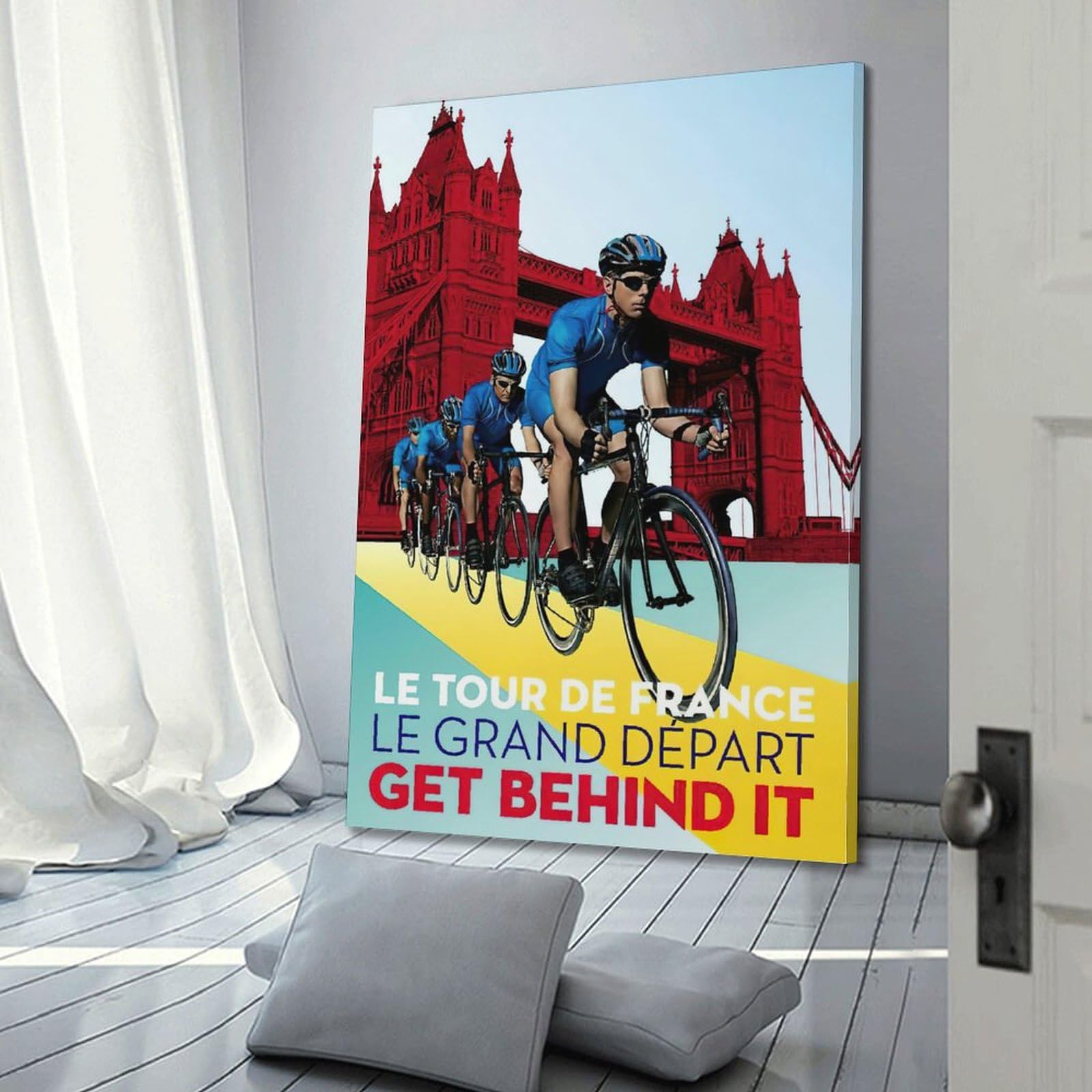 YCGYMX Poster sportivo su tela, motivo squadra concorrente, stampa artistica su tela, poster decorativo moderno, per camera da letto, per camera da letto, 60 x 90 cm
