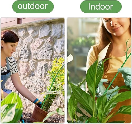 Miniatura 7 de Hoteam Juego de 12 estacas de soporte para plantas de ramitas ajustables de 40 pulgadas en forma de rama de árbol, estacas de soporte para plantas