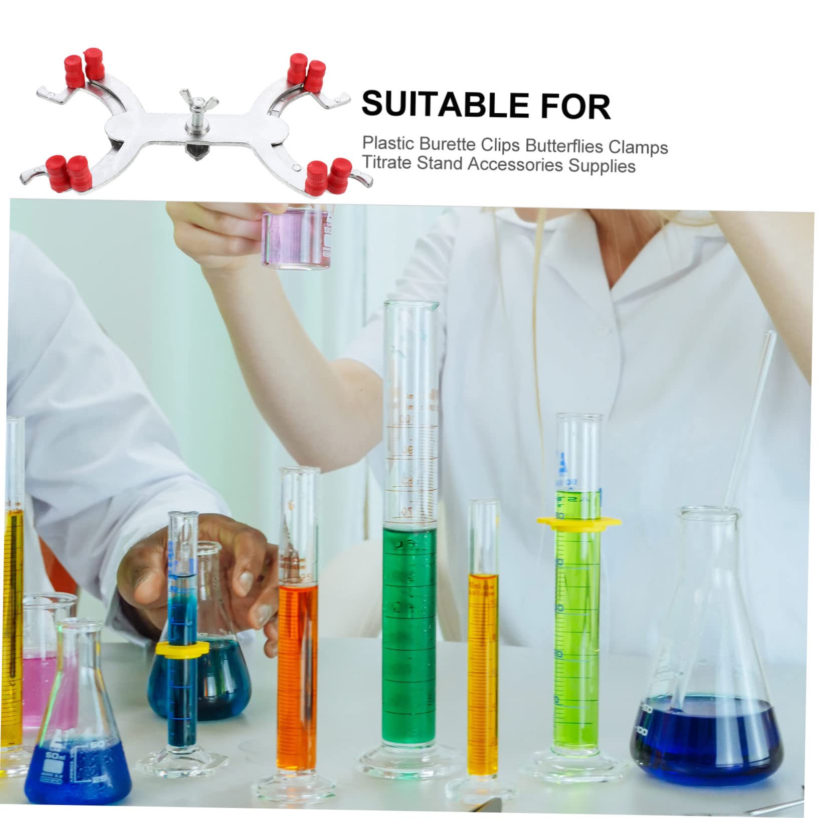 Alipis 5 Stück Titrationstisch Clip Chemie Zubehör Titrations Clip Klemme Labor Clips Für Titrationen Aluminium Clip Schulbedarf Experiment Silber Aluminiumlegierung