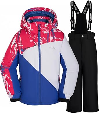 SMONTY Kids Ski Suit Girls Boys Snowsuits Winter Ski Jacket & Bib Pants Set Snowboard Waterproof Windproof Warm Coat