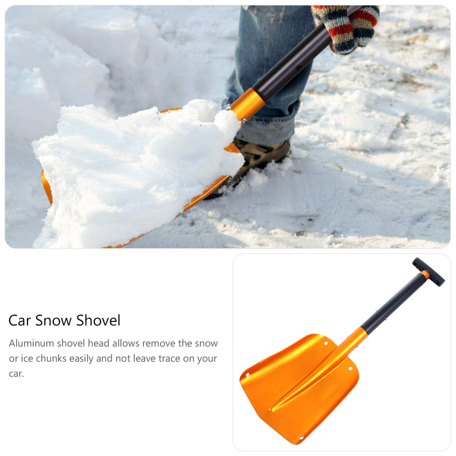 POPETPOP 1pezzi Pala Da Neve Pieghevole Per Auto Raschietto Per Neve e Acqua Ghiacciata Strumento Pratico Per Rimozione Della Nevl Gelo Facil Usare Riporre
