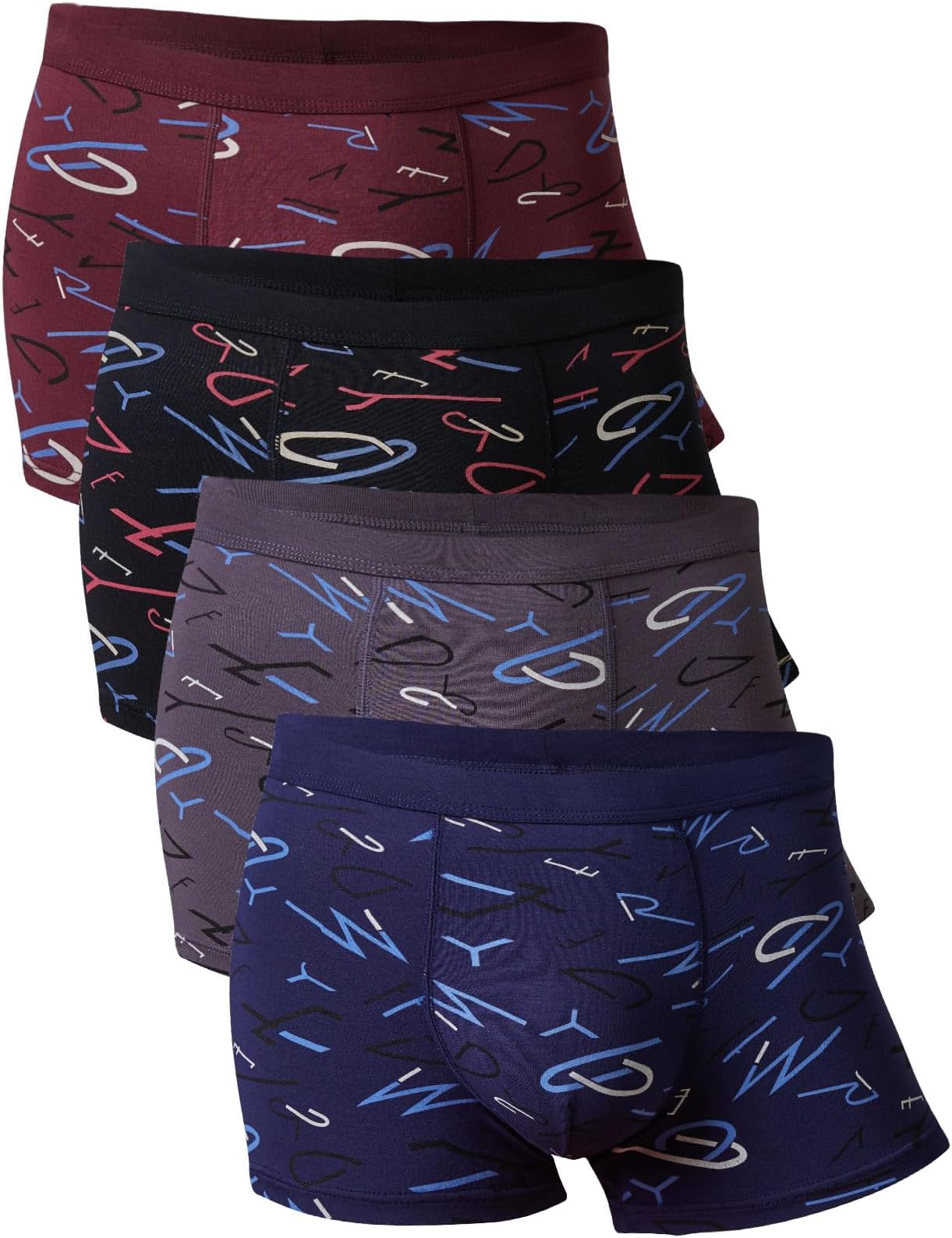 Men's Underwear Soft Bamboo Boxer Briefs Stretch Trunks Pack