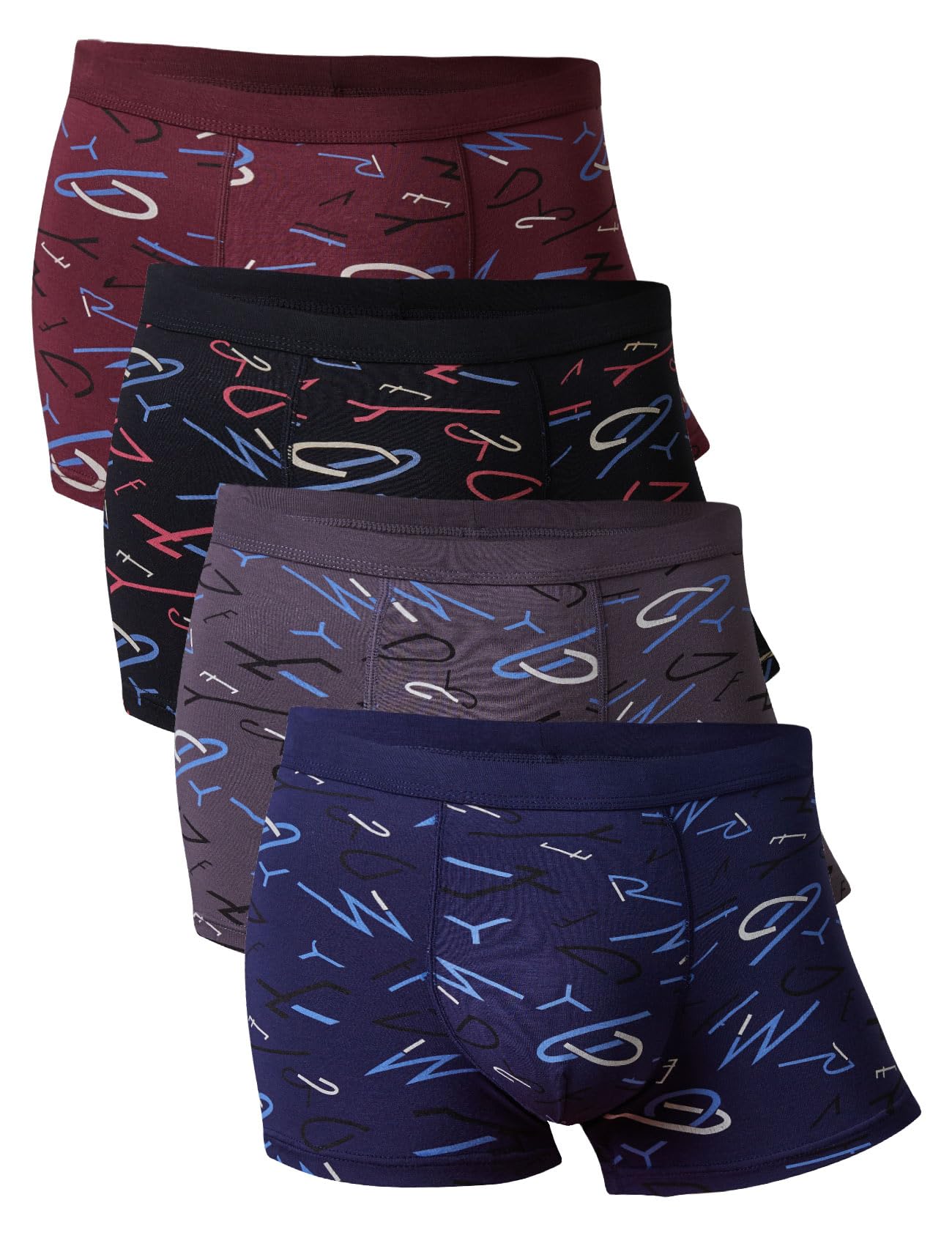 youlehe Men's Underwear Soft Bamboo Viscose Boxer Briefs Stretch Trunks Pack