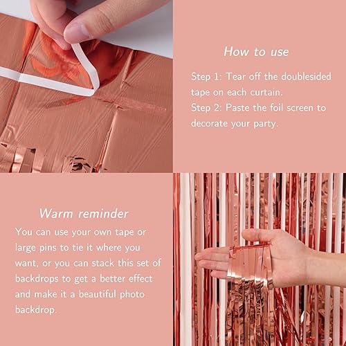 Miniatura 4 de RUBFAC Decoraciones de 40 cumpleaños para mujer, decoración de fiesta de cumpleaños de 40 años de oro rosa para ella, pancarta de feliz cumpleaños