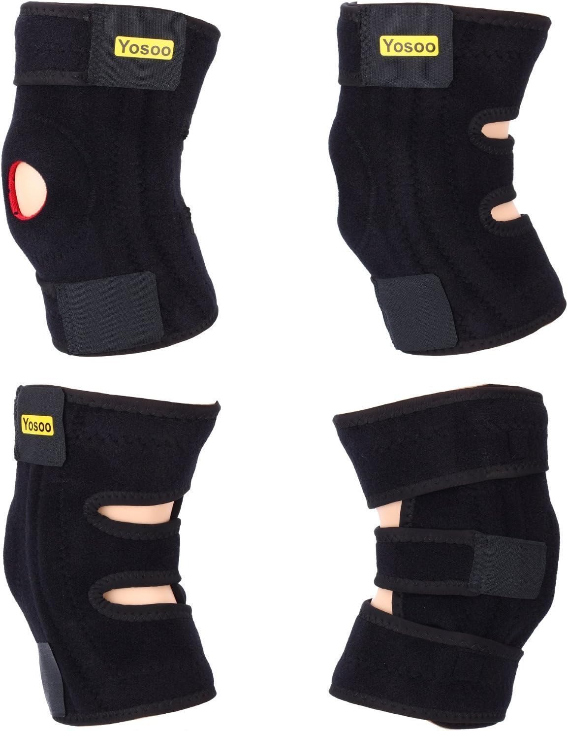 Adjustable Neoprene Knee Support Brace with Basic Open Patella Stabilizer Kneecap Support and Lateral Stabilizers for Workout
