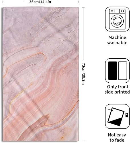 Miniatura 2 de Juego de 2 toallas de baño decorativas de color oro rosa, gris, súper suaves para baño, cocina, hotel, gimnasio, spa, día de la madre, regalos de
