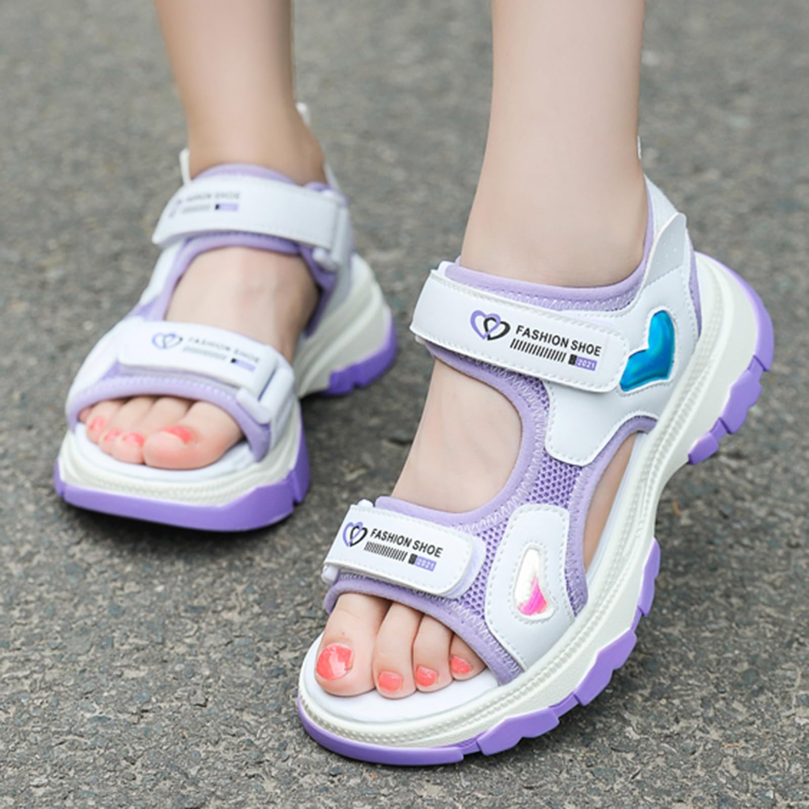 WWricotta Scarpe bambini sandali piatti casual spiaggia outdoor suola morbida moda colori vivaci giallo
