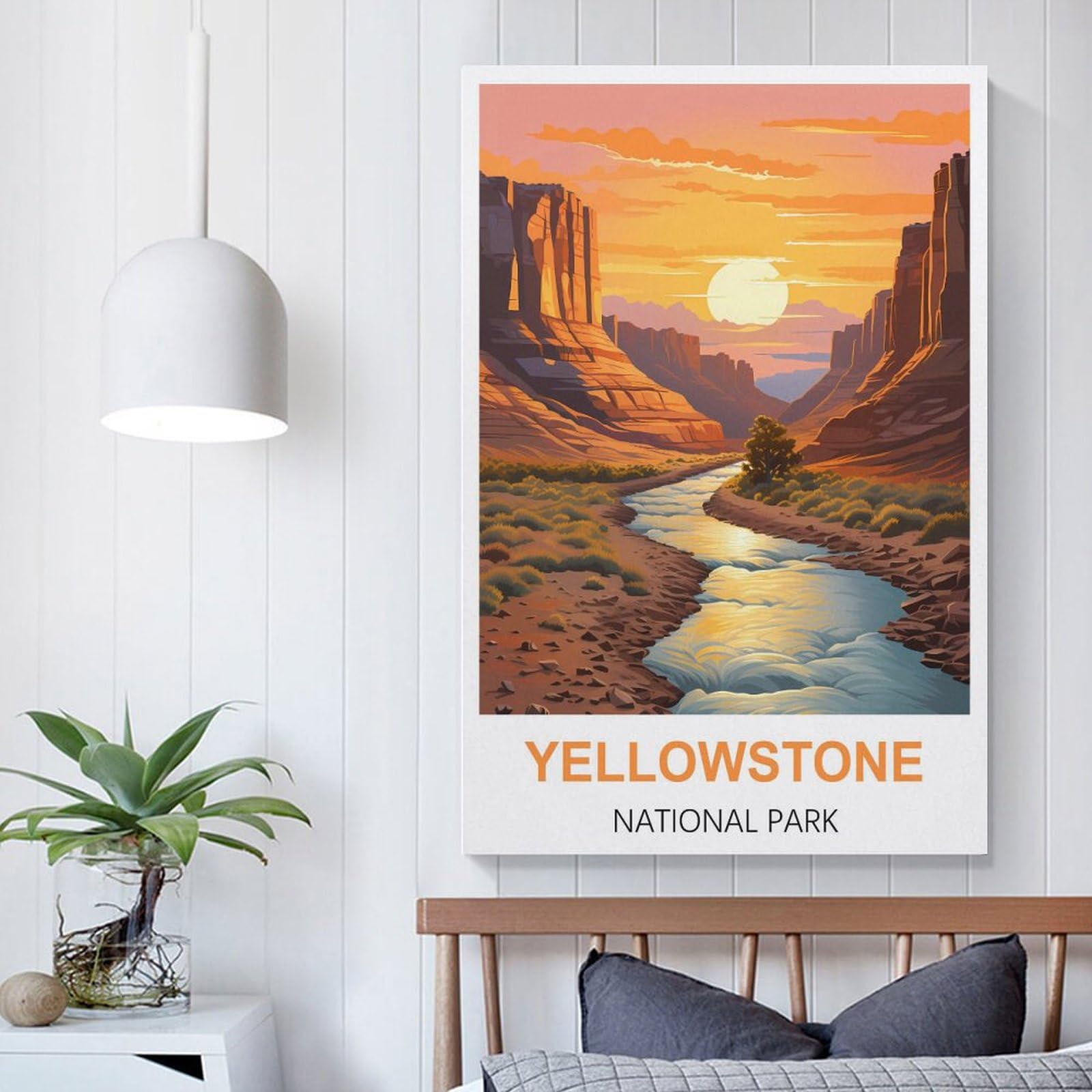 Poster Sur Toile Yellowstone - Décoration Murale 30x45 Cm - Sans Cadre - Pour Chambre, Bureau, Cadeau