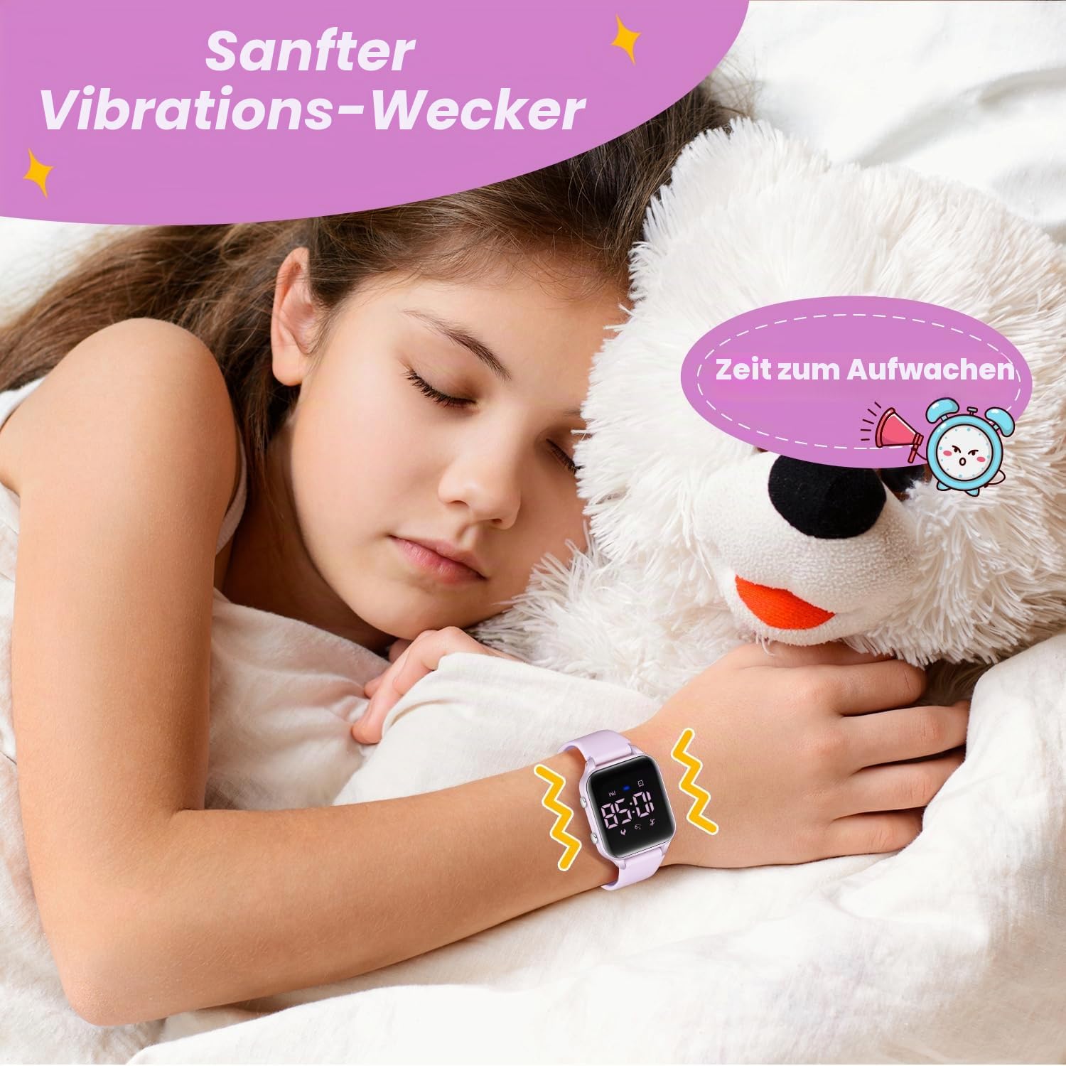 Timever Digitale Kinder-Armbanduhr für Kinder im Alter von 5–14 Jahren, für Mädchen und Jungen, Kinder-Sportuhr, Outdoor-Digitaluhr mit Schrittzählung, Entfernungsberechnung, Vibration, Dual-Wecker