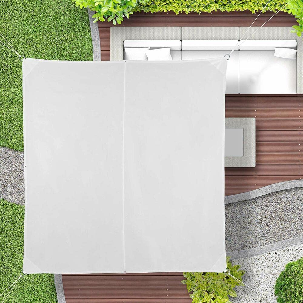 VERDELOOK Tenda ombreggiante Vela Quadrata, 3.6x3.6 m, Bianco, per Copertura e Protezione Solare