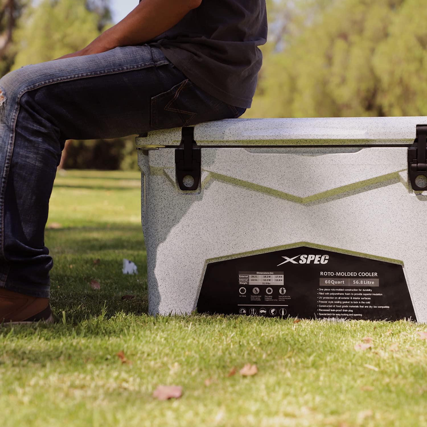 Xspec 60 Quart Roto Molded High Performance Camping Cooler Ice