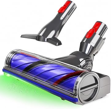 2026 Upgraded Vacuum Head Replacement for Dyson V7/V8/V10/V11/V15/SV10/SV11/SV12/SV14/SV15/SV22Not for Slim, Quick Release Cordless Vacuum Cleaner Head with LED Light 1 Head+1 Brush Nozzle