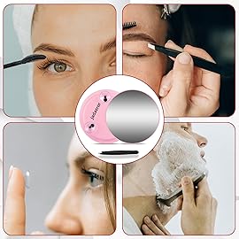 Jadazror-10X Makeup Magnifying Mirror, 6inch Hand mirrors Makeup Magnification and Tweezers Set, 10X Travel Magnified Mirror with Suction Cups for Easy Mounting-Blackhead/Blemish Removal for Women Men