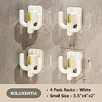 Vista 2 de 4 Pack Wall Mounted Shoe Rack - Premium Hanging Shoe Organizer Shelf with Sticky Hanging Mounts, Door Shoe Hangers with Hooks for Slippers Storage