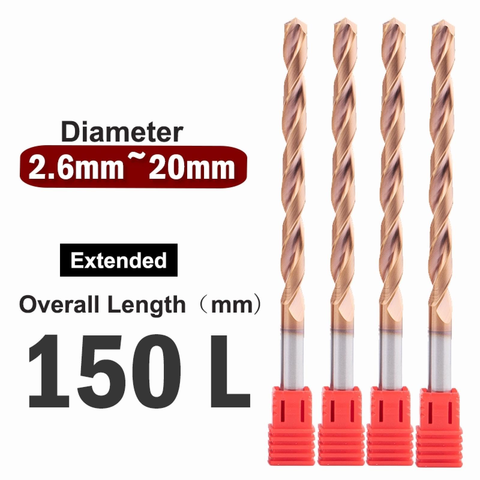 Brocas de carburo de tungsteno macizo de diámetro D2,6-d20, brocas de tungsteno macizo Hrc55, mango recto CNC, para perforación de orificios de metal, hierro y acero (CHINA/11,4 mm)