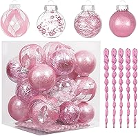 Vista 14 de XmasExp Juego de 8 piezas de adornos de bolas de Navidad - Esferas grandes de plástico transparente inastillable para árbol de Navidad, bolas