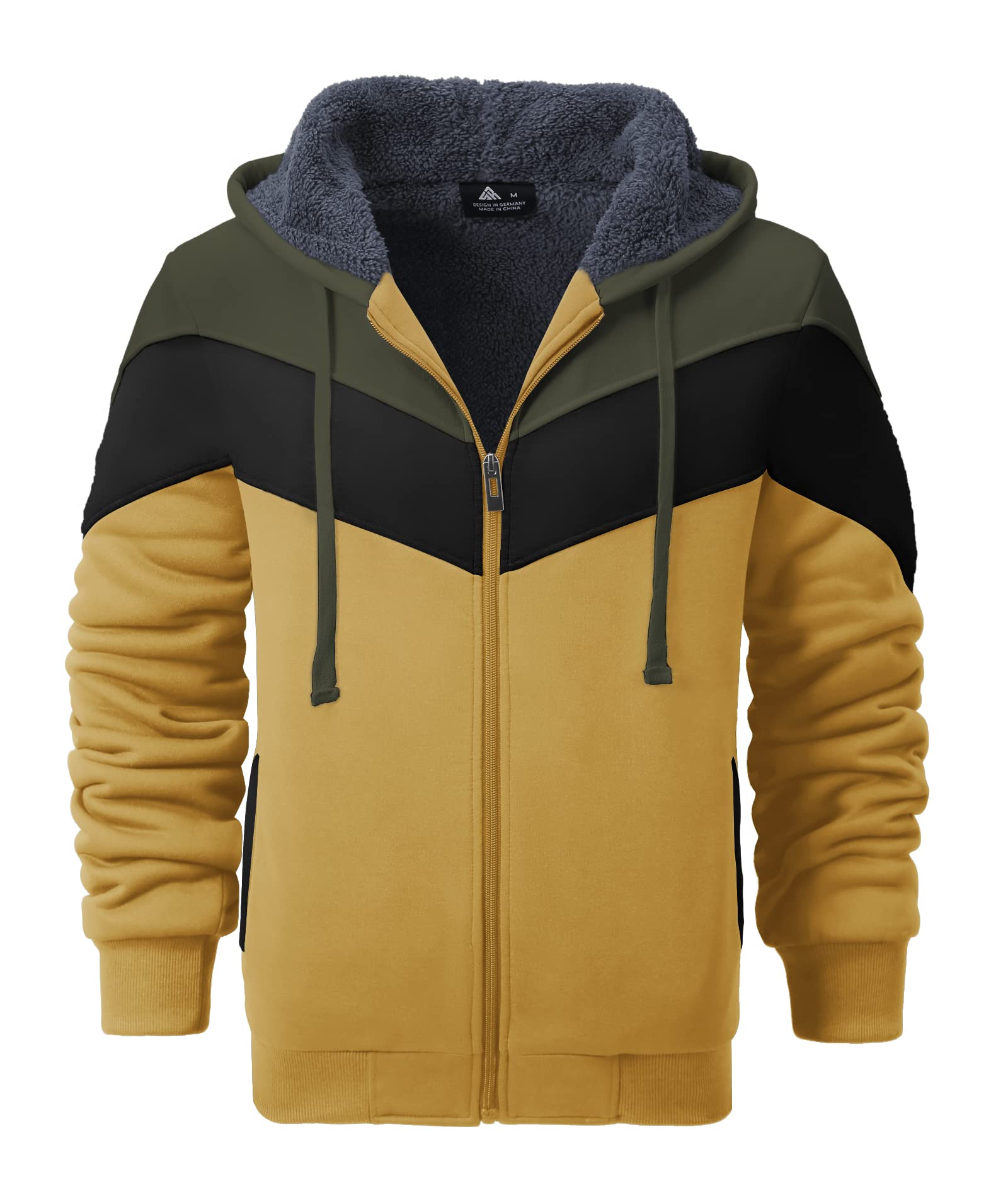 JACKETOWN Felpa con Cappuccio da Uomo Thickened Hoodie Giacca Invernale in Pile Calda