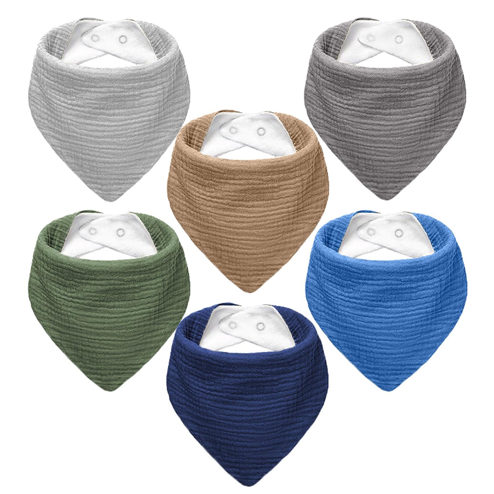 Muslin Baby Bibs,Soft Triangular Baby Bandana Drool Bibs for Baby Boy Girl,Solid Colors Bib for Drooling Teething