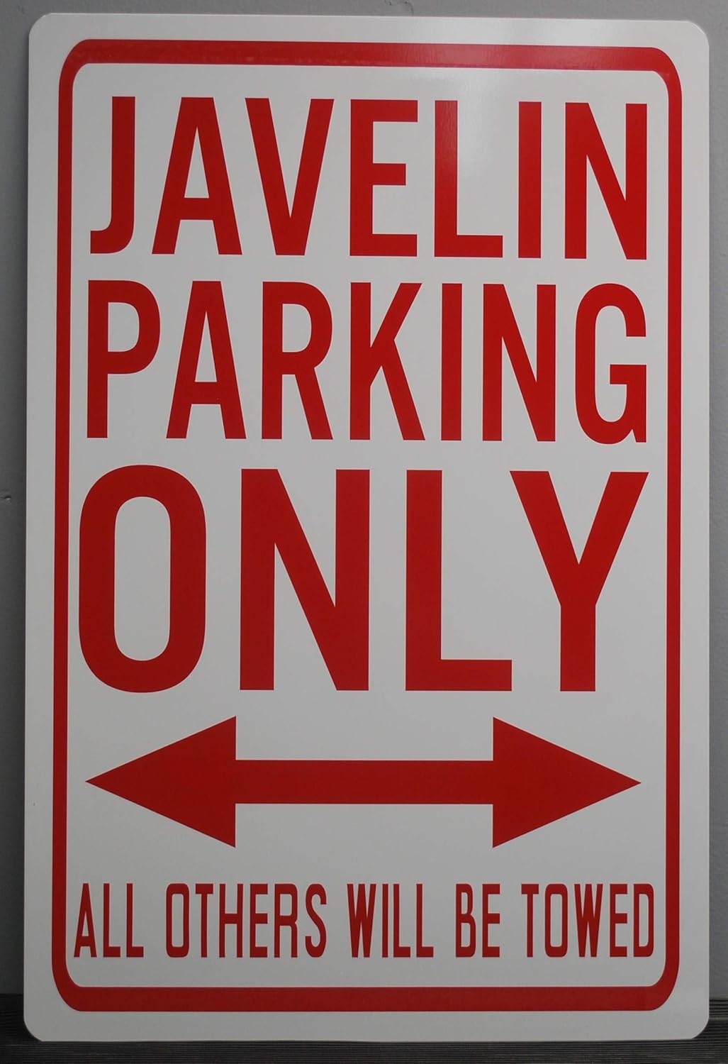 Letrero de metal con texto en inglés «Parking Only JAVELIN PARKING ONLY METAL STREET» de 12 x 18 pulgadas, se adapta a AMC AMX Rambler American