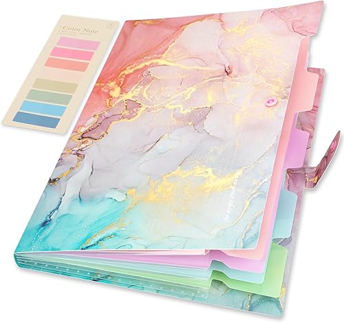 Miniatura 8 de Carpeta de archivos expansible, organizador de archivos de plástico de acordeón tamaño carta A4, 5 carpetas de bolsillo para documentos, carpeta