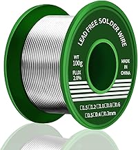 Meccion Solder Wire 0.6mm 100g Lead Free Soldering Wire Sn99.3 Cu0.7 with Rosin Core Tin Wire for Electronic Electrical Soldering Components Repair and DIY