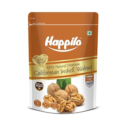 Happilo Premium 100% Pure inshell walnuts 500g |Healthy Snacks, Dry fruits, Akhrot|Large Size|Inshell Walnuts Akhrot|Cru