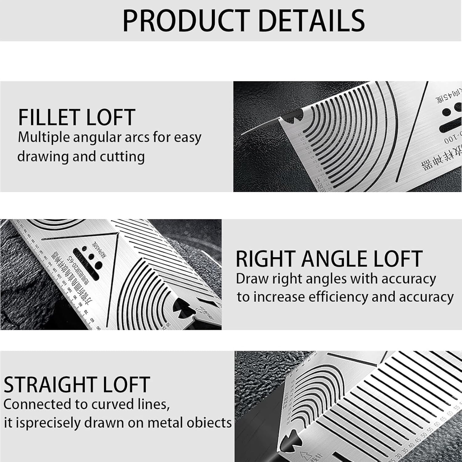 Accuracy Rustless Corner Bend Marking Tool for Metalworking Construction and Undertakings with Permanent Plan Engineering Measuring Devices