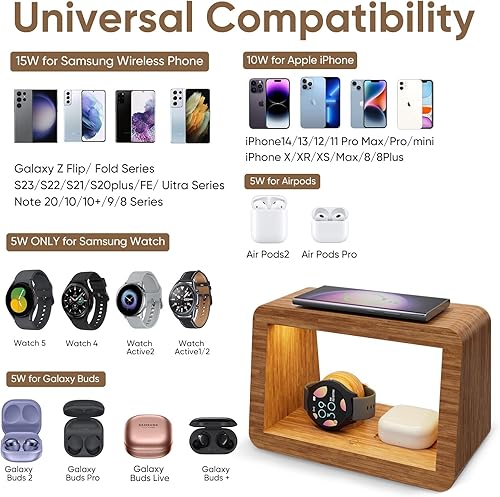 Miniatura 5 de Estación de carga inalámbrica para Samsung Galaxy, para estación de carga de alta velocidad Samsung, estación de carga de teléfono inalámbrico,