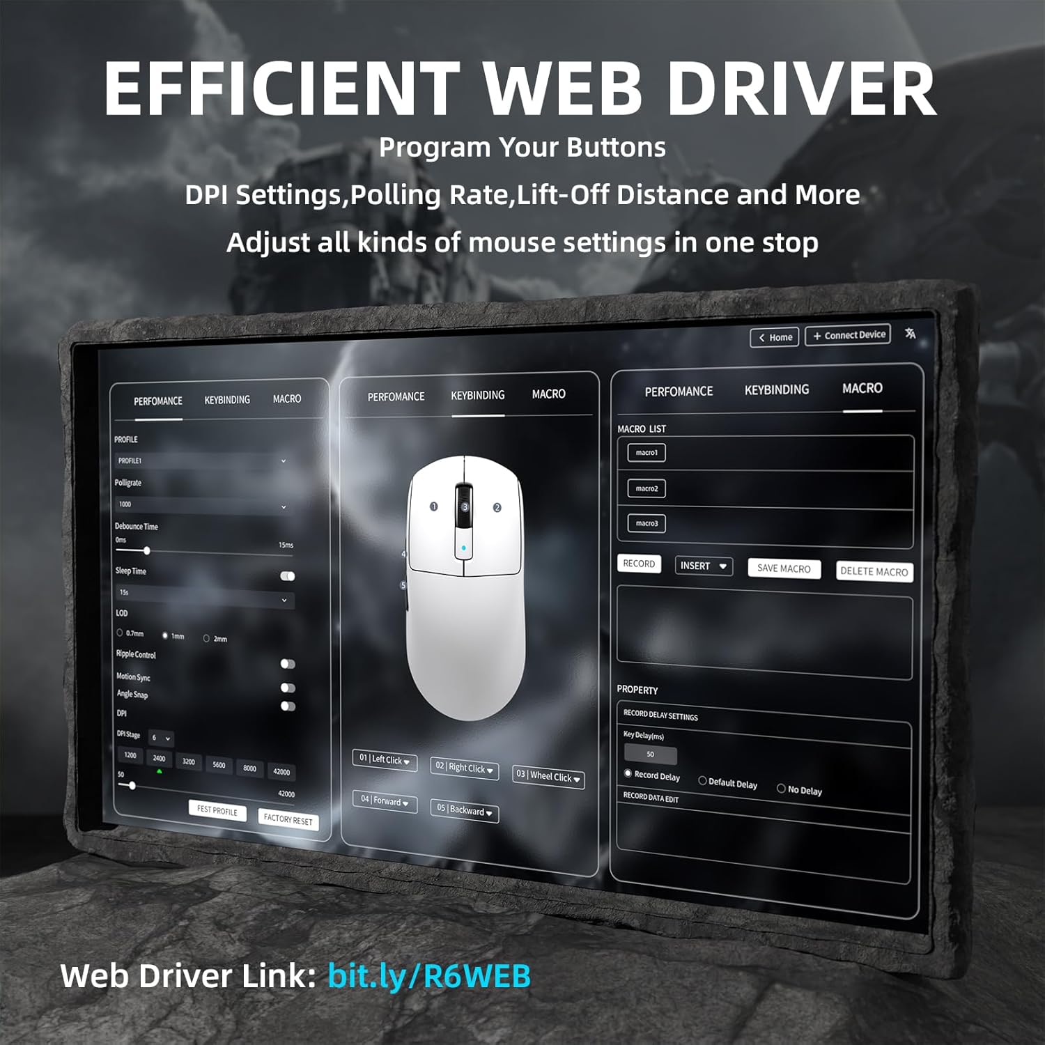 ATTACK SHARK R6PRO 39g Superlight Wireless Gaming Mouse,PixArt PAW3950MAX 42000 DPI,MCU Nodic 52840 Computer Mouse,8K Polling Rate Web Driver,BT/2.4Ghz/Wired Tri-Mode Mice with Coiled Cable-White