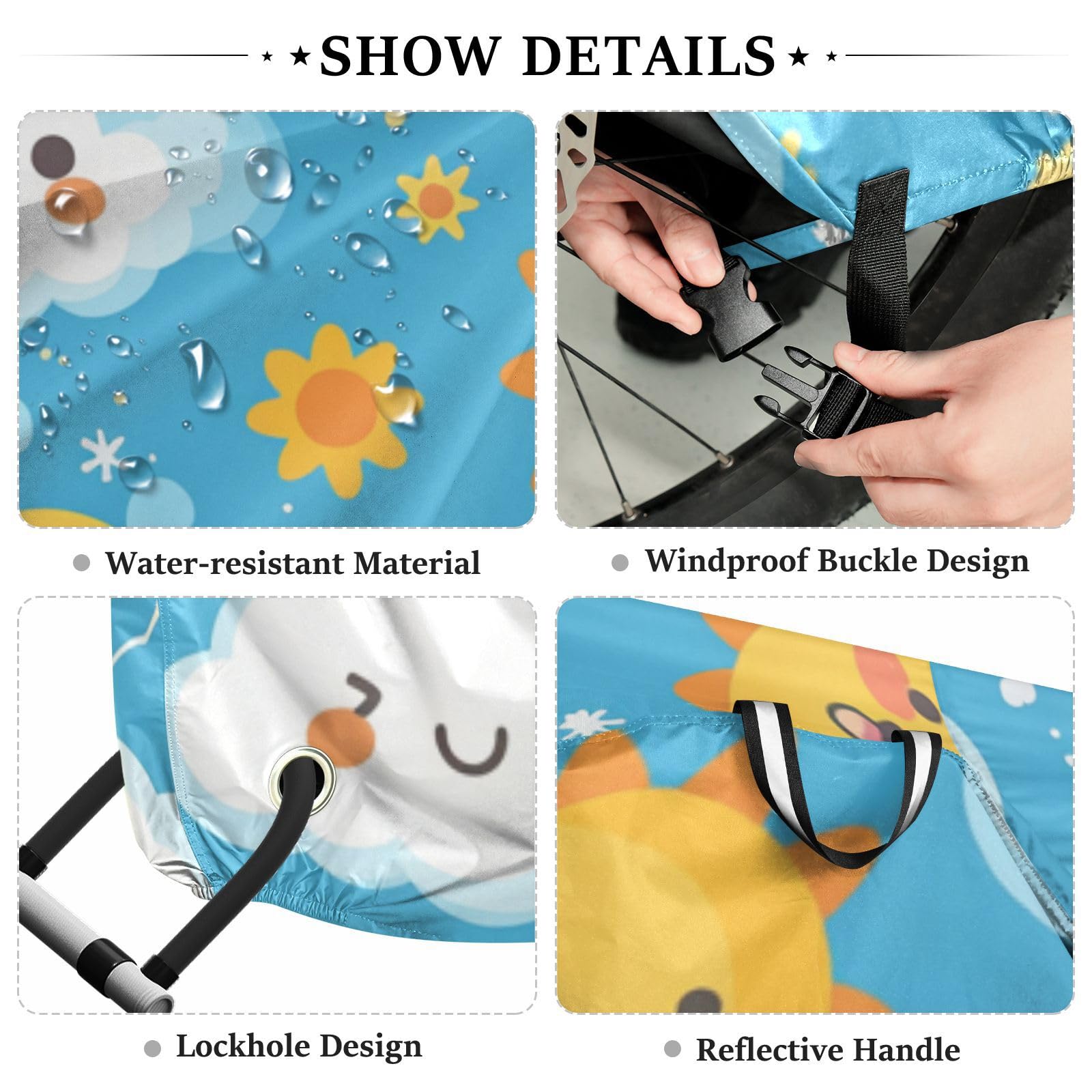 Housse de vélo imperméable avec trous de verrouillage pour intérieur et extérieur - Convient à la plupart des para bicicleta imperméables