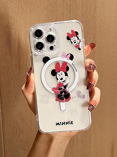 Miniatura 7 de Funda magnética para iPhone 13 Pro Max, bonita funda de teléfono de Minnie compatible con Magsafe, delgada y delgada a prueba de golpes para mujer,