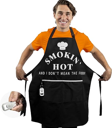 Delantales de barbacoa divertidos para hombres, delantal de cocina único, regalo de Navidad perfecto para papá, marido, delantal divertido