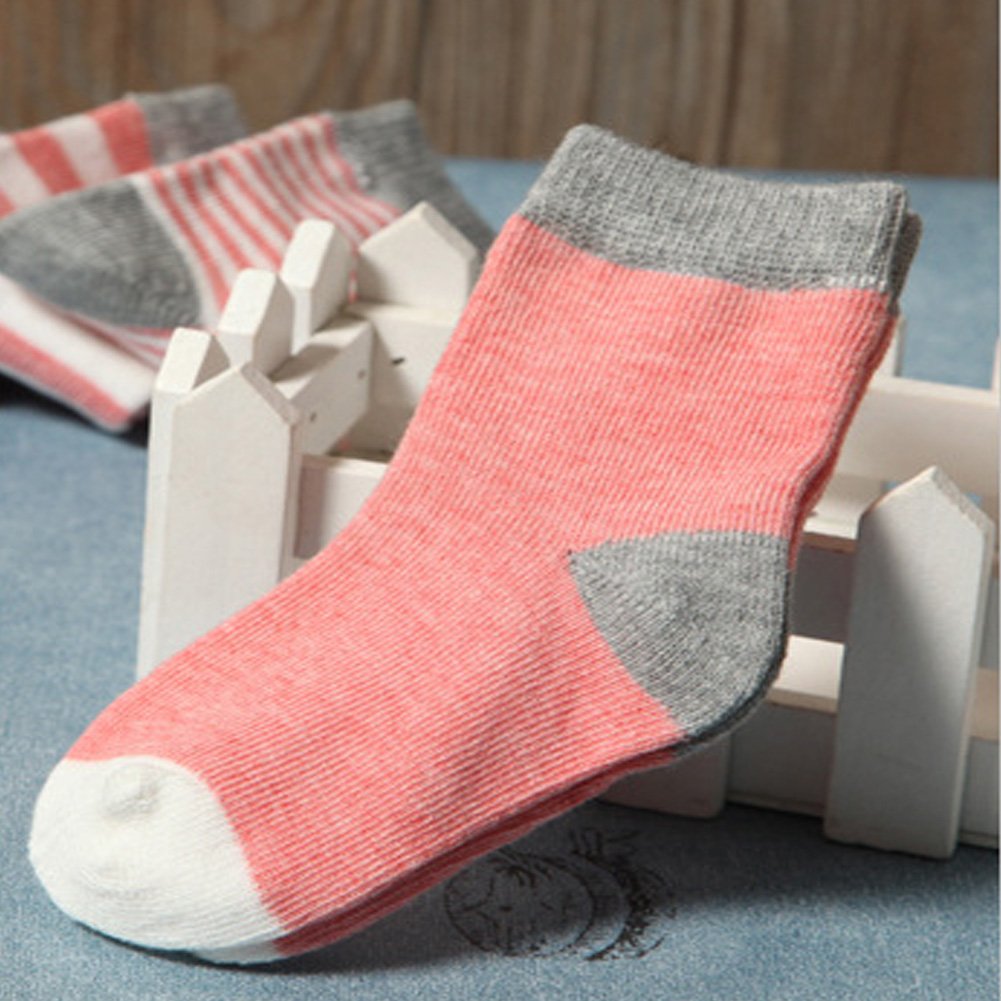 Kk 100 Unisex-baby Newborn 4-pack Colorful Socks (0-6Months, Pink series)