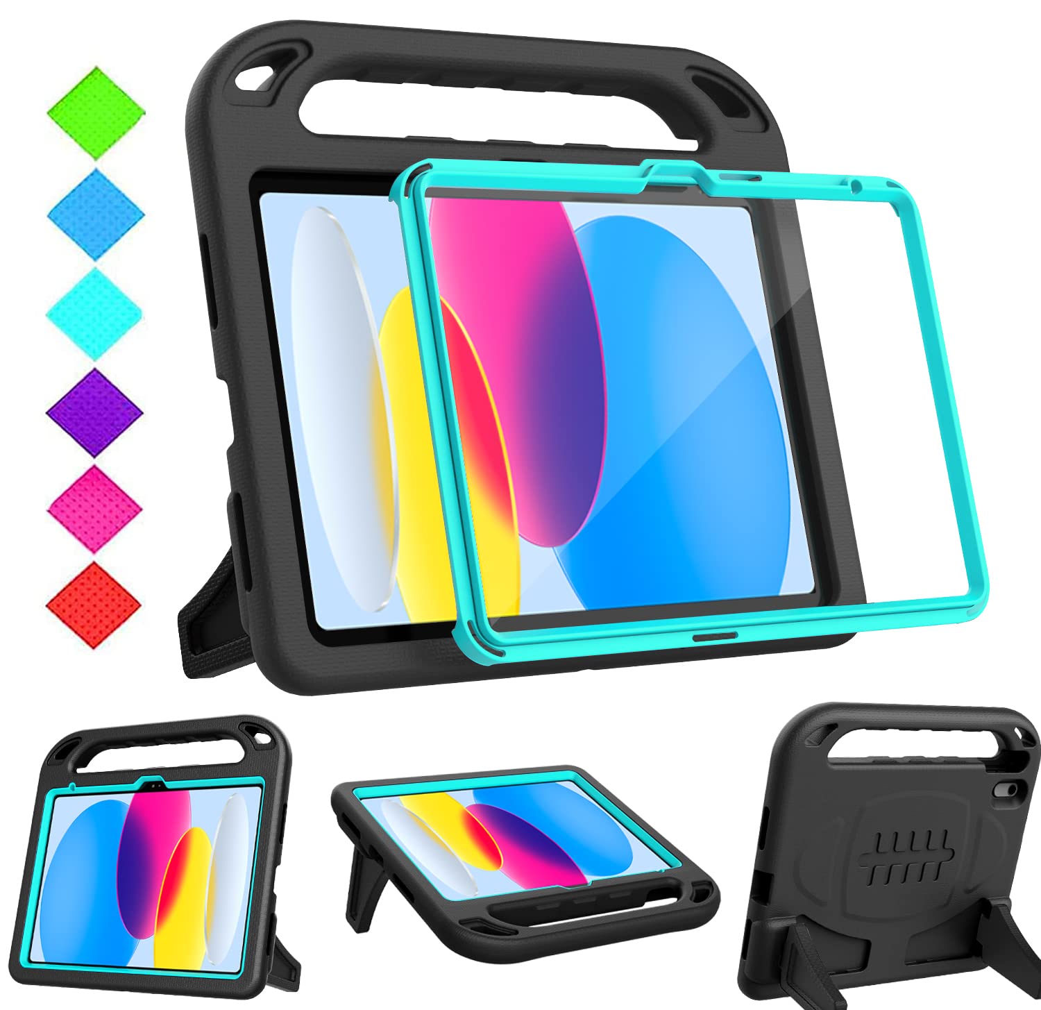 BMOUO Kids Case for iPad 11th Generation (A16) 11 Inch 2025/iPad 10th Generation 10.9" 2022 - with Screen Protector, Shockproof Handle Stand iPad 11th