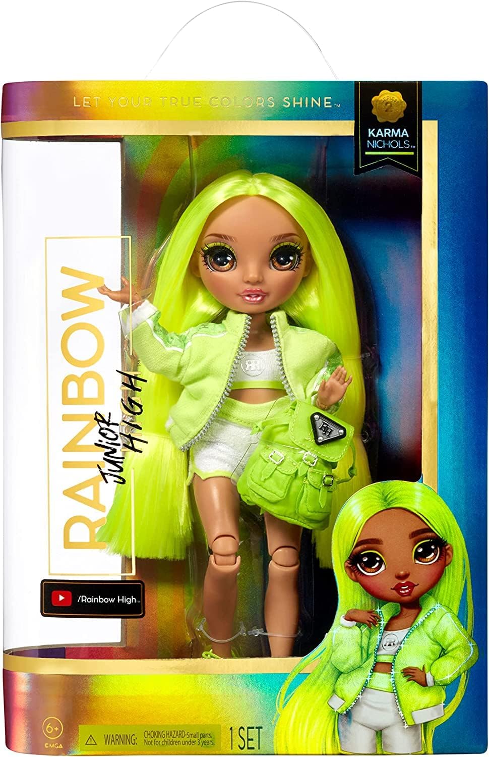 Rainbow High Junior High Fashion Doll with Accessories 9 Inch Collect All 6 Colors of The Rainbow (Karma Nichols)