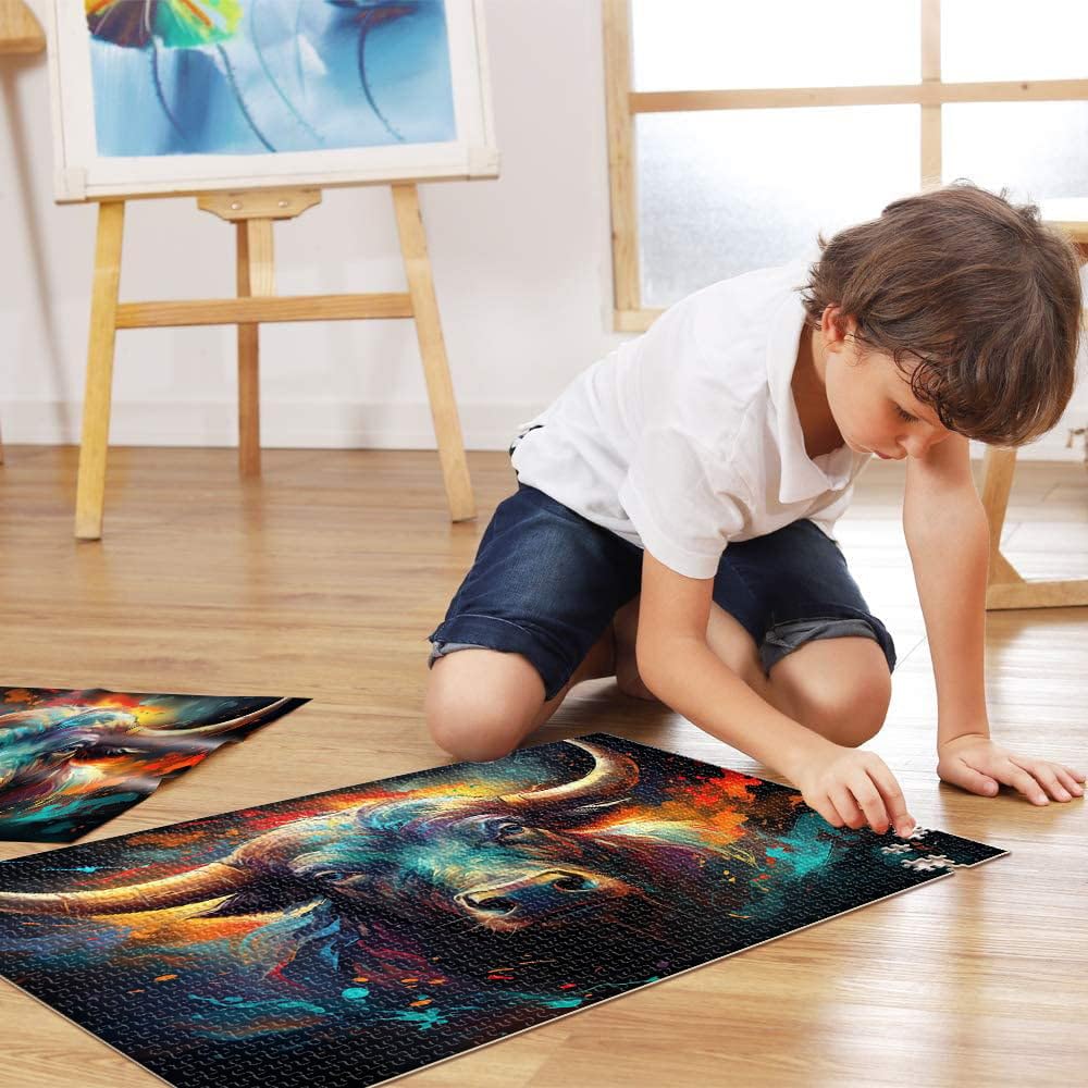 Puzzle da 2000 pezzi per adulti Buffalo rompicapo puzzle con pezzi completamente ad incastro a forma casuale 70 x 100 cm per bambini di 14 anni