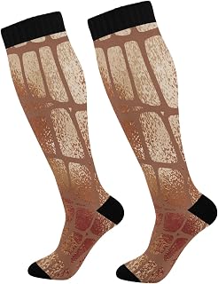 874 Crew Athletic Socks Crocodile Skin Elegant Texture Imitation Copper Dress Crew Socks Casual Walking Socks Long Crew Socks For Hiking Sports Travel 40cm