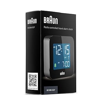 Réveil Braun BC09G Radio-piloté DCF - Affichage LCD, Alarme Crescendo, Fonction Snooze - Pour Fuseau Europe Centrale
