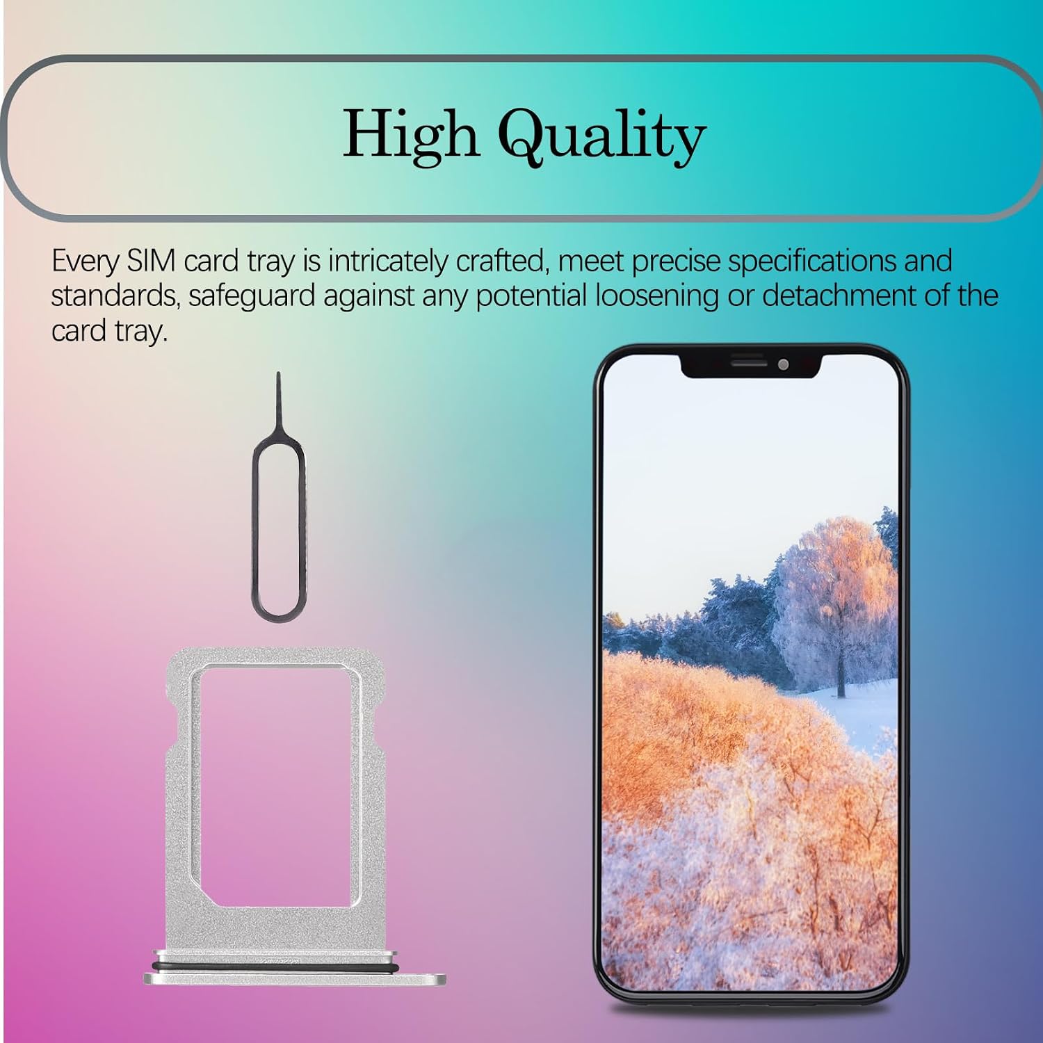 for iPhone 13 Mini Silver Single SIM Card Tray Slot Replacement | Sim Card Tray Holder Adapter with SIM Ejector Repair Replace Mobile Phone for iPhone13mini A2626 A2628 A2630 A2629